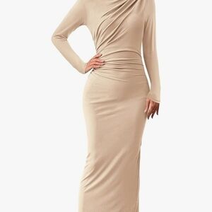 Elegant Bubble Gum Pink Long Sleeve Dress Same Dress Different Color